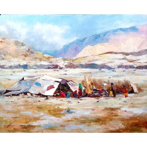 Naseeb Khan, 12 x 15 Inch, Oil on Canvas, Landscape Painting, AC-NSBK-026 Naseeb Khan, 12 x 15 Inch, Oil on Canvas, Landscape Painting, AC-NSBK-026